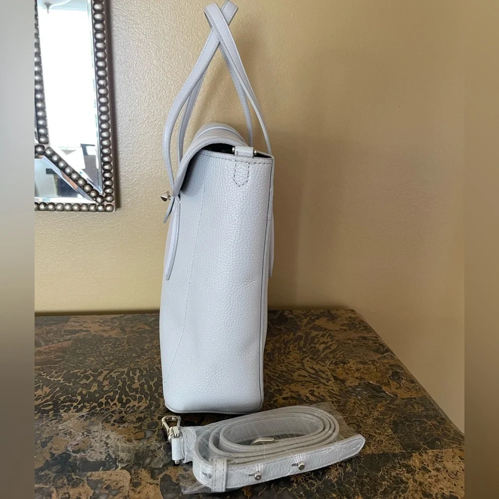 Kate Spade Grey Leather Structured Top-Handle/ Crossbody Bag